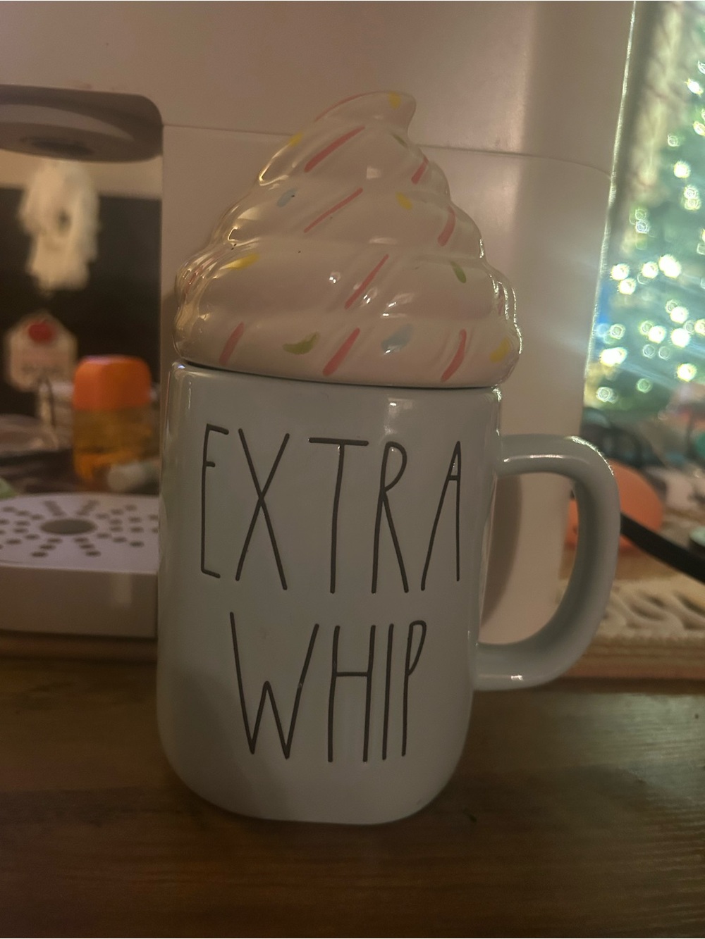 Rae Dunn Extra Whip Coffee Mug with Whipped Cream Lid extra large 20 oz cup